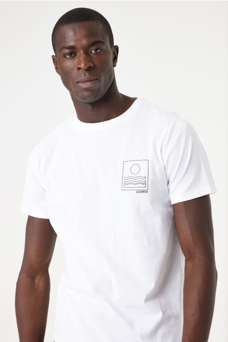Garcia witte heren t-shirt | Model vooraanzicht