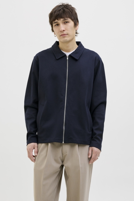 Jack & Jones blauwe heren vest | Model vooraanzicht