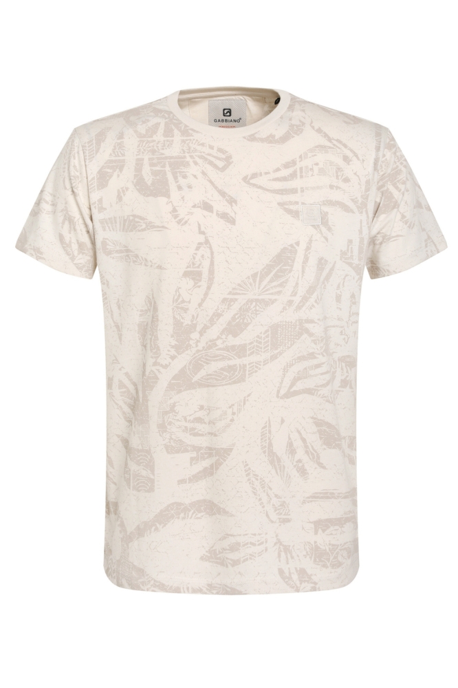 Gabbiano beige heren t-shirt | Vooraanzicht
