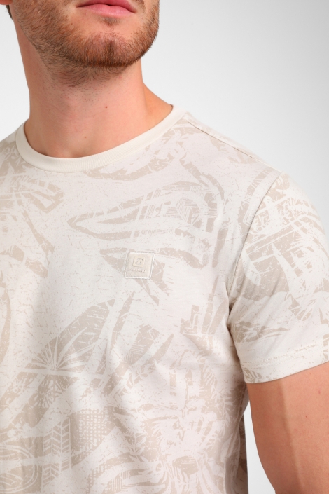 Gabbiano beige heren t-shirt | Close up