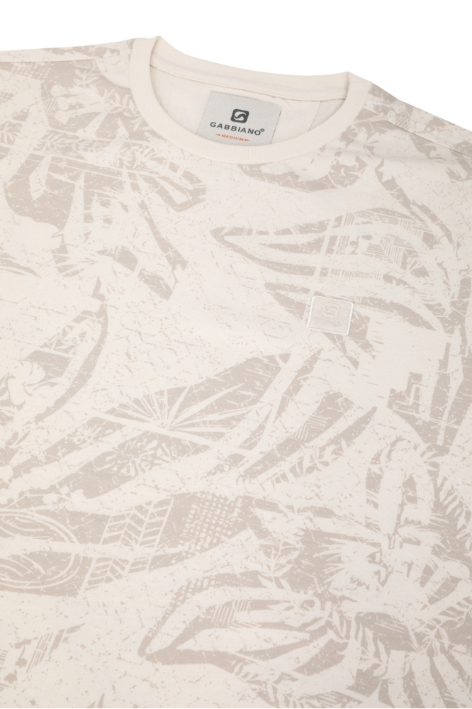 Gabbiano beige heren t-shirt | Kleurstaal