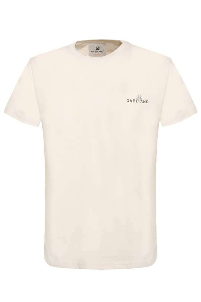 Gabbiano beige heren t-shirt | Vooraanzicht