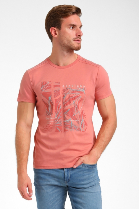 Gabbiano oranje heren t-shirt | Model vooraanzicht