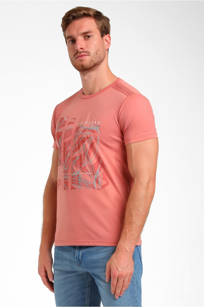 Gabbiano oranje heren t-shirt | Model zijaanzicht