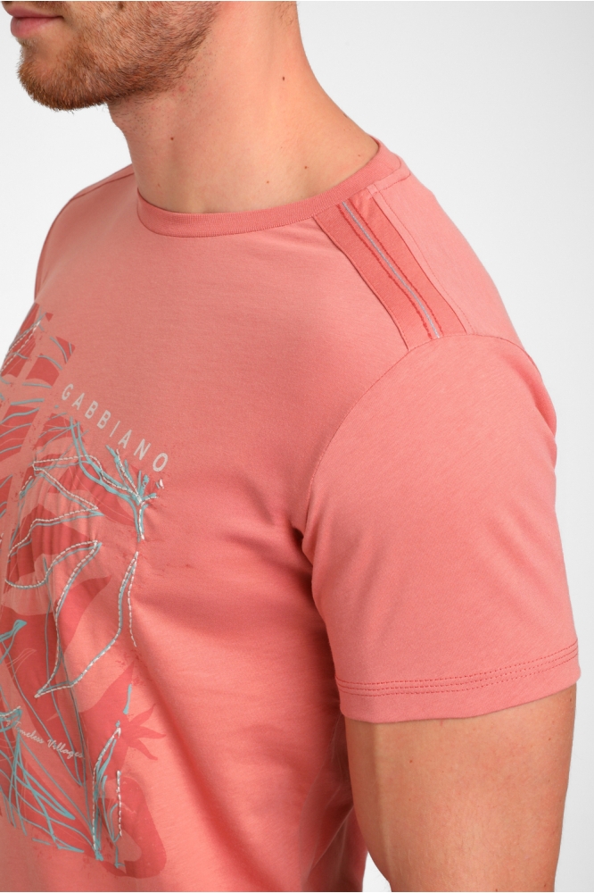 Gabbiano oranje heren t-shirt | Close up