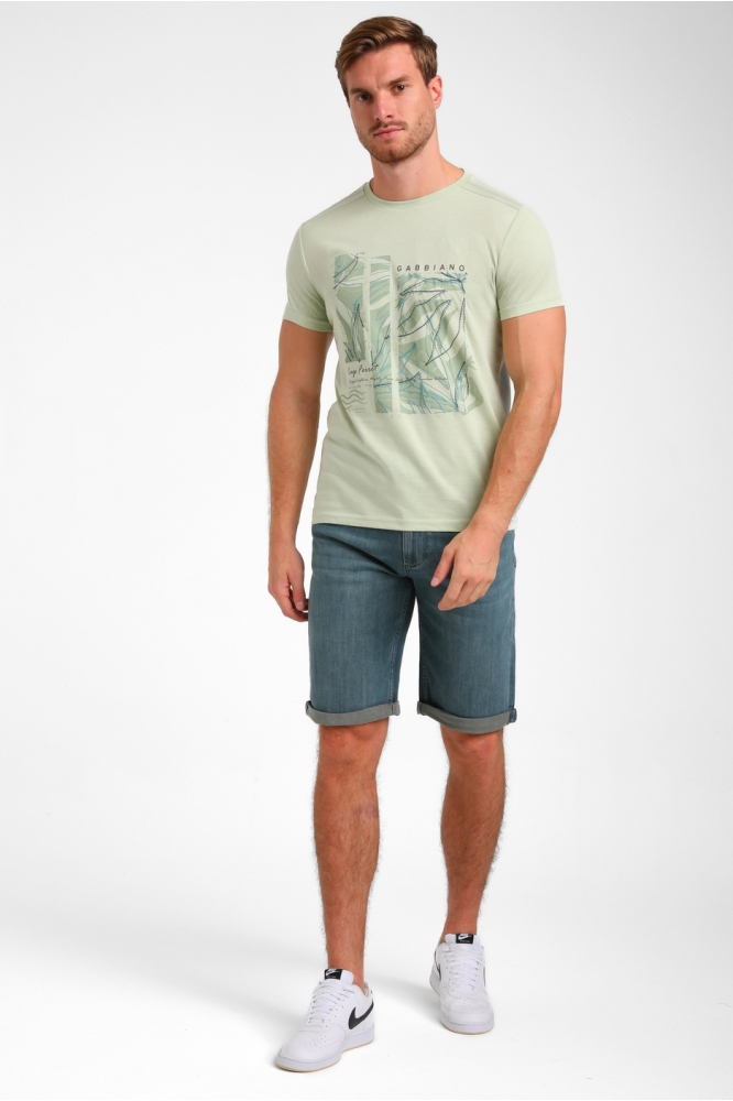 Gabbiano groene heren t-shirt | Model