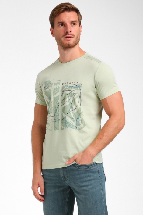Gabbiano groene heren t-shirt | Model vooraanzicht