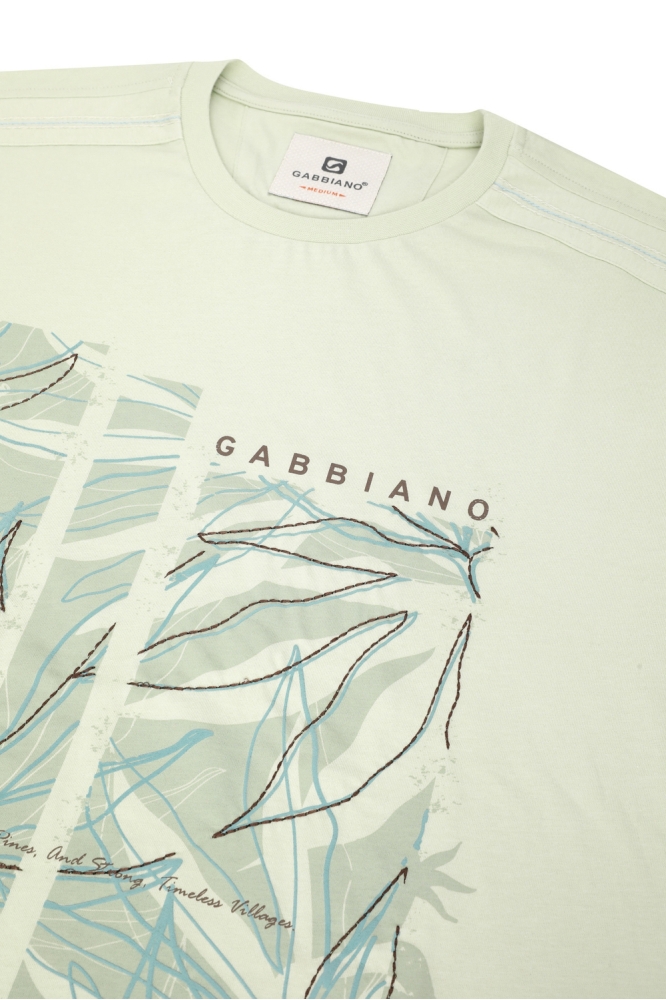 Gabbiano groene heren t-shirt | Kleurstaal