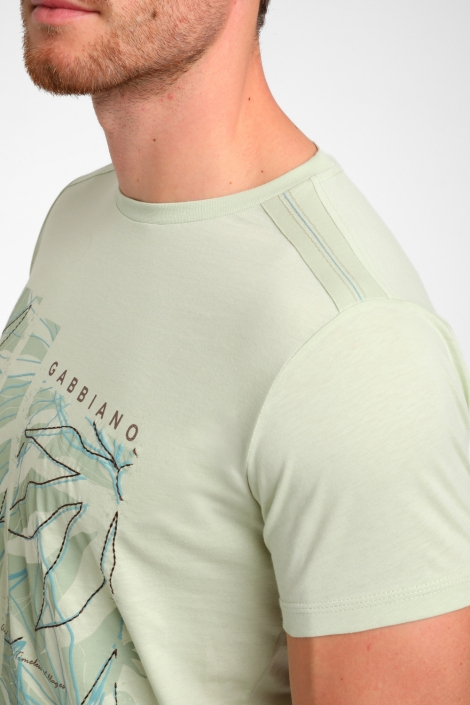 Gabbiano groene heren t-shirt | Close up