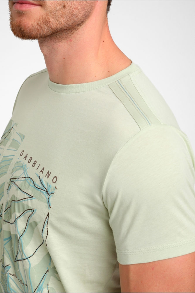 Gabbiano groene heren t-shirt | Close up