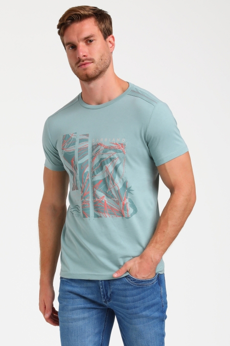 Gabbiano groene heren t-shirt | Model vooraanzicht