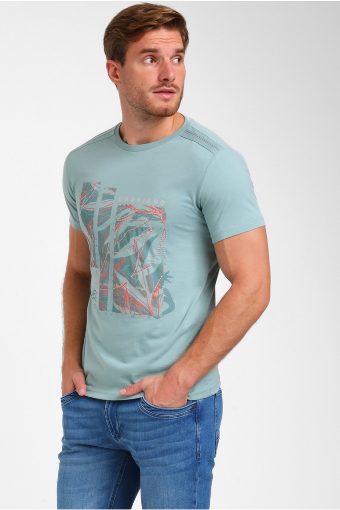 Gabbiano groene heren t-shirt | Model vooraanzicht