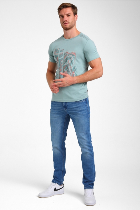 Gabbiano groene heren t-shirt | Model