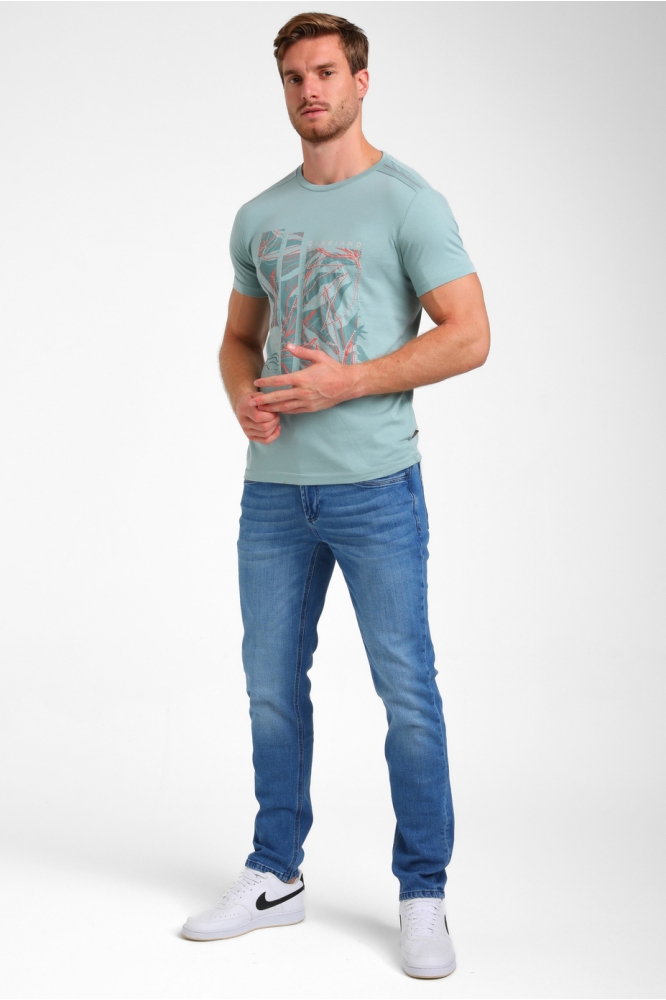 Gabbiano groene heren t-shirt | Model