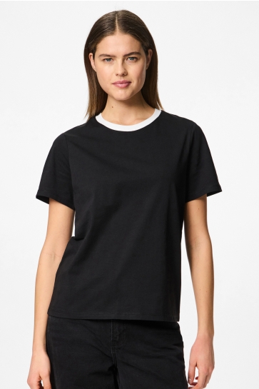 Pieces T-shirt PCRIA SS SOLID TEE JRS NOOS BC 17140802 BLACK/CONTRAST WHITE