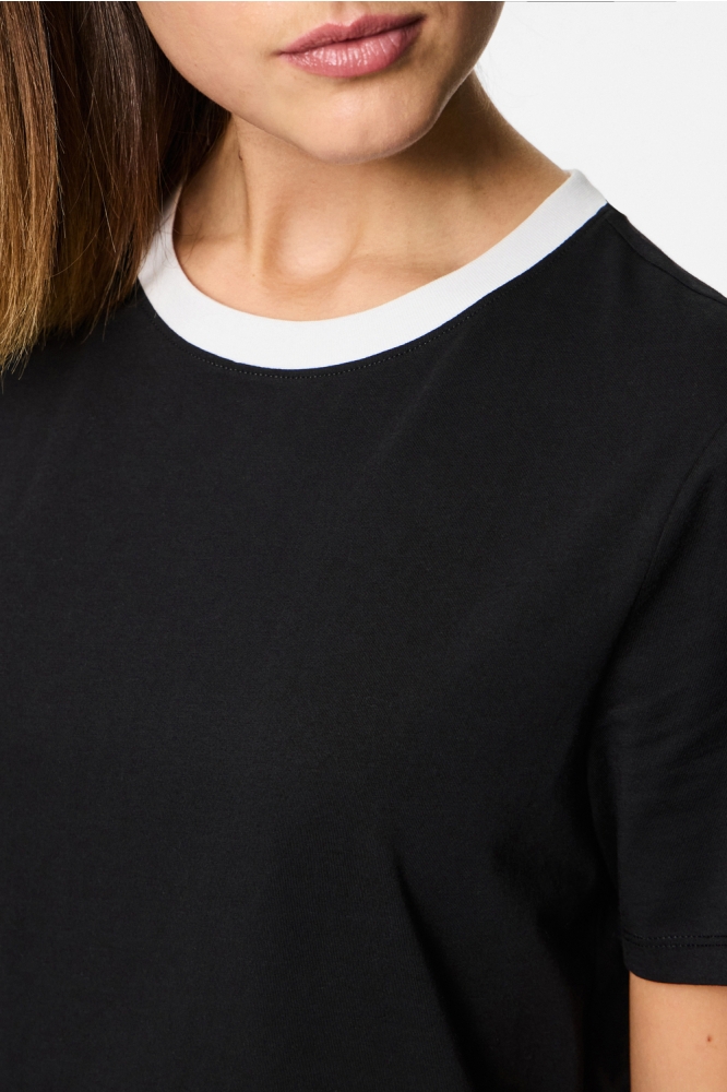 Pieces zwarte dames t-shirt | Close up