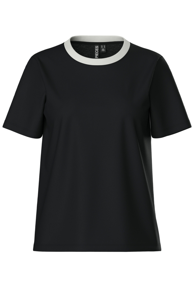 Pieces zwarte dames t-shirt | Vooraanzicht