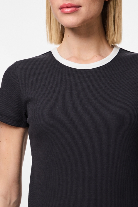 Pieces zwarte dames t-shirt | Close up