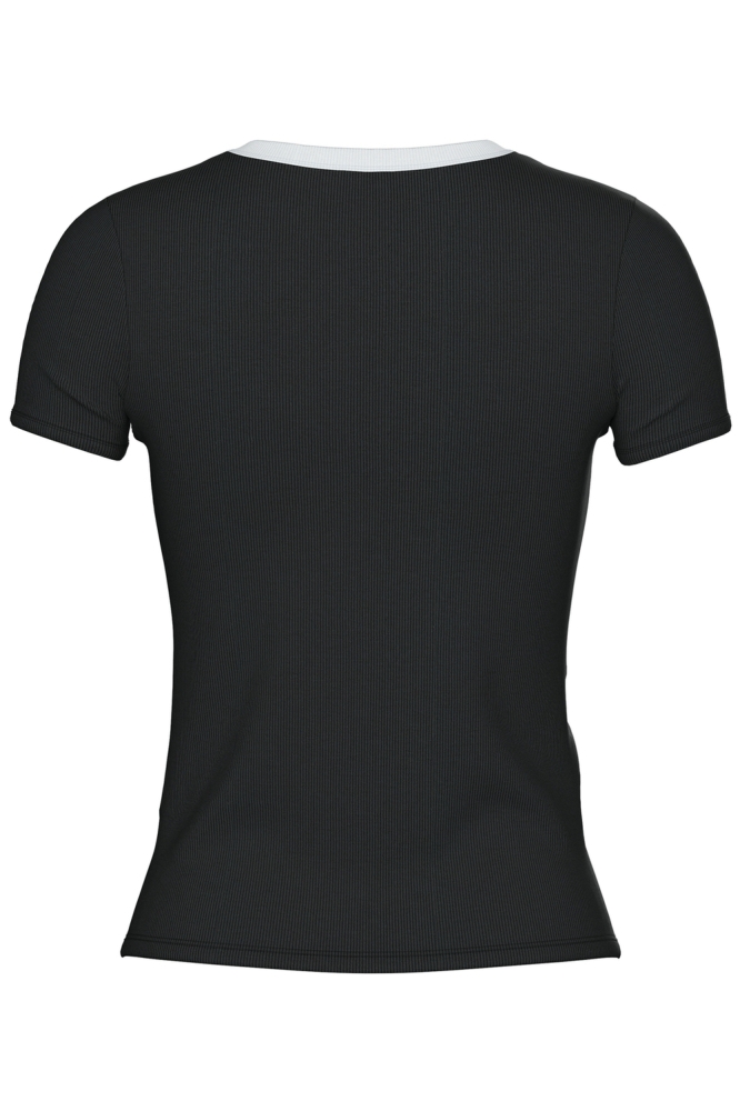 Pieces zwarte dames t-shirt | Achteraanzicht