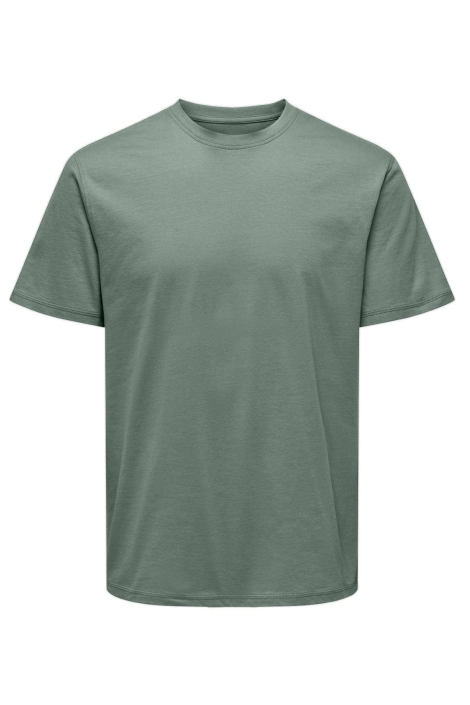 Only & Sons groene heren t-shirt | Vooraanzicht