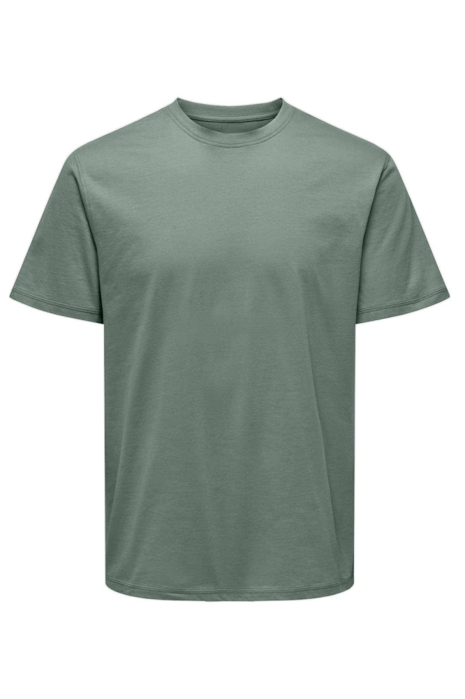Only & Sons groene heren t-shirt | Vooraanzicht