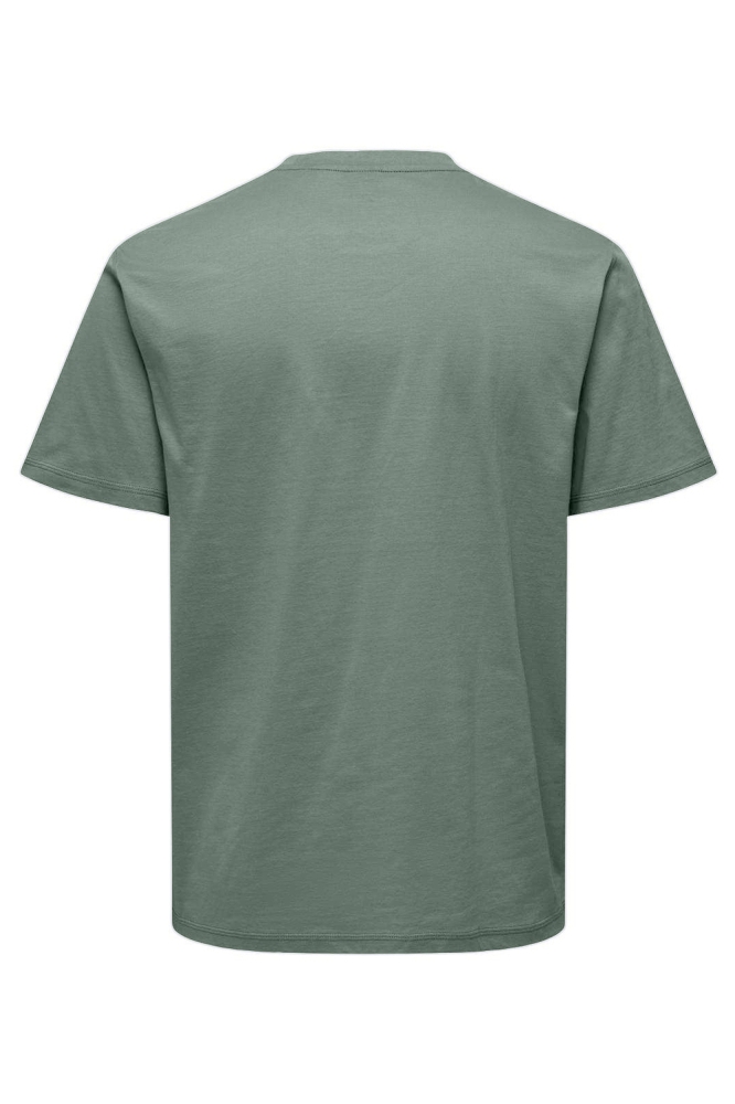 Only & Sons groene heren t-shirt | Achteraanzicht