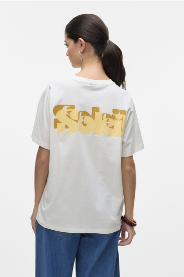 Vero Moda T-shirt VMDORIS CATY SS TOP BOX JRS GA 10329468 Snow White/SOLEIL