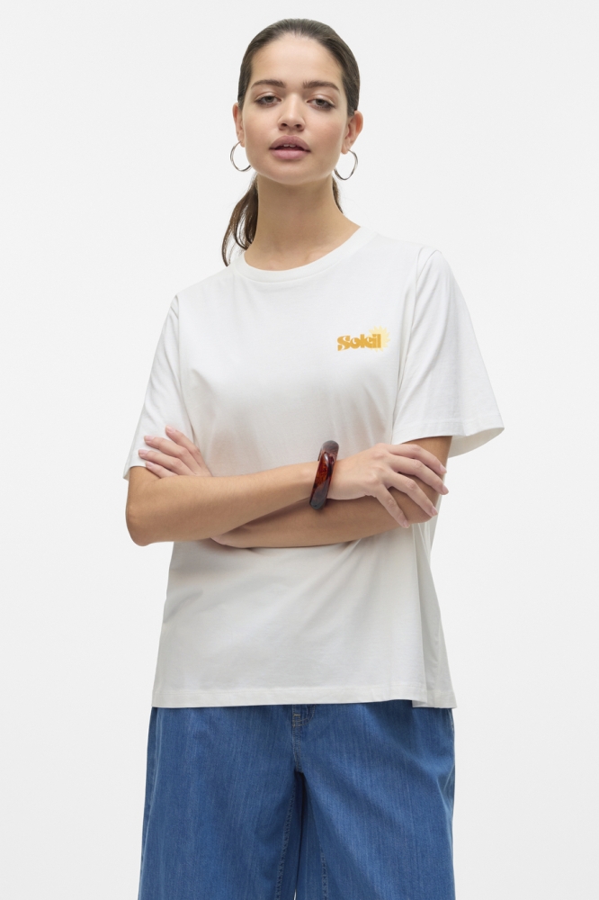 Vero Moda witte dames t-shirt | Model vooraanzicht