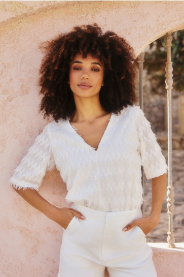 Lofty Manner T-shirt TOP ZOEY QE14 100 White