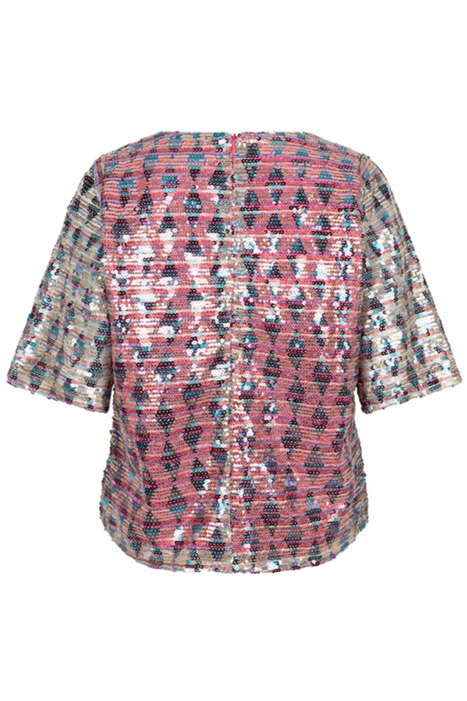 Lofty Manner roze dames t-shirt | Achteraanzicht