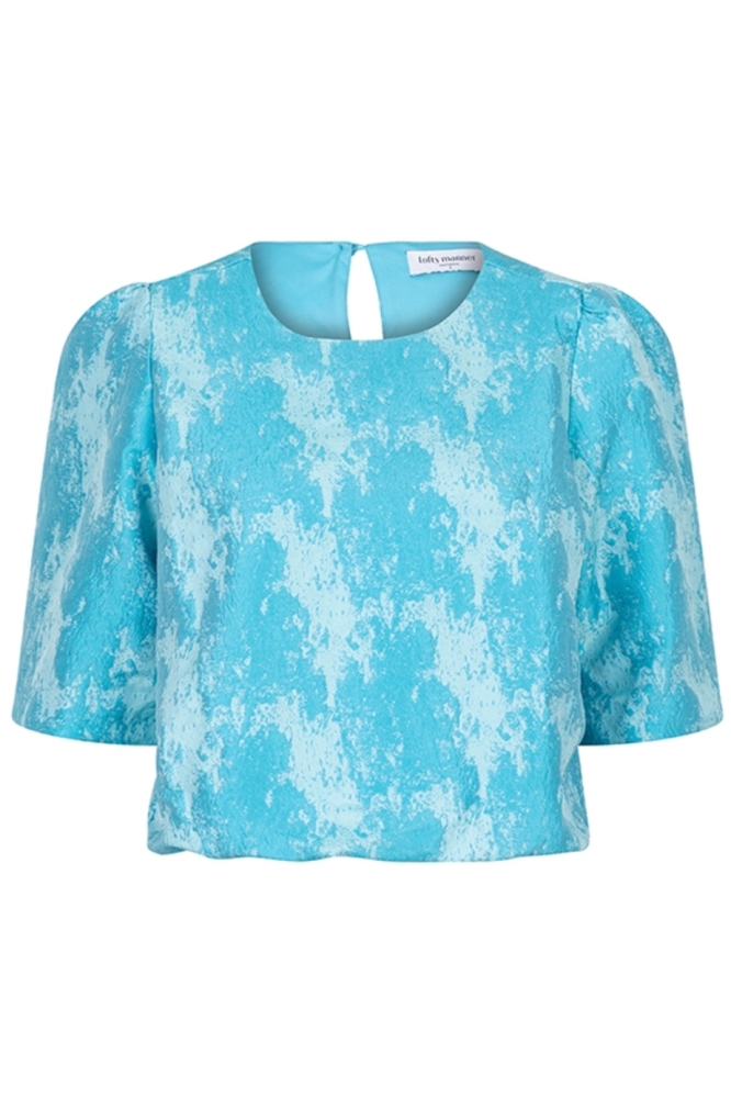 Lofty Manner blauwe dames t-shirt | Vooraanzicht