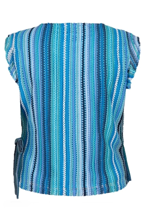 Lofty Manner blauwe dames blouse | Achteraanzicht