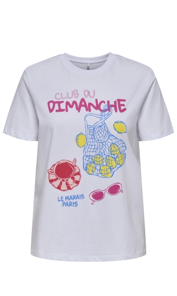ONLSTACEY S/S TOP BOX CS OX JRS 15356826 BRIGHT WHITE/DIMANCHE