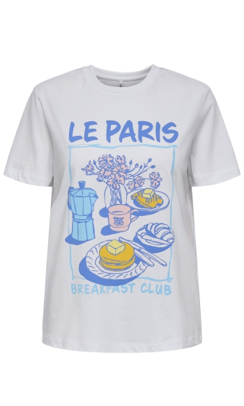 ONLSTACEY S/S TOP BOX CS OX JRS 15356826 BRIGHT WHITE/LE PARIS
