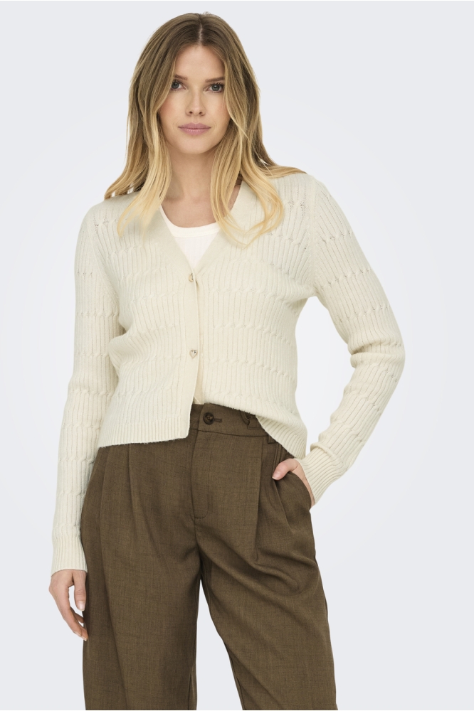 Only beige dames vest | Model vooraanzicht