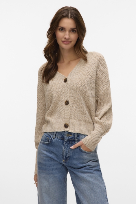 Vero Moda beige dames vest | Model vooraanzicht