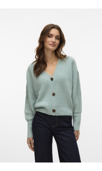 VMLEA LS V-NECK CUFF CARDIGAN NOOS 10249632 GRAY MIST