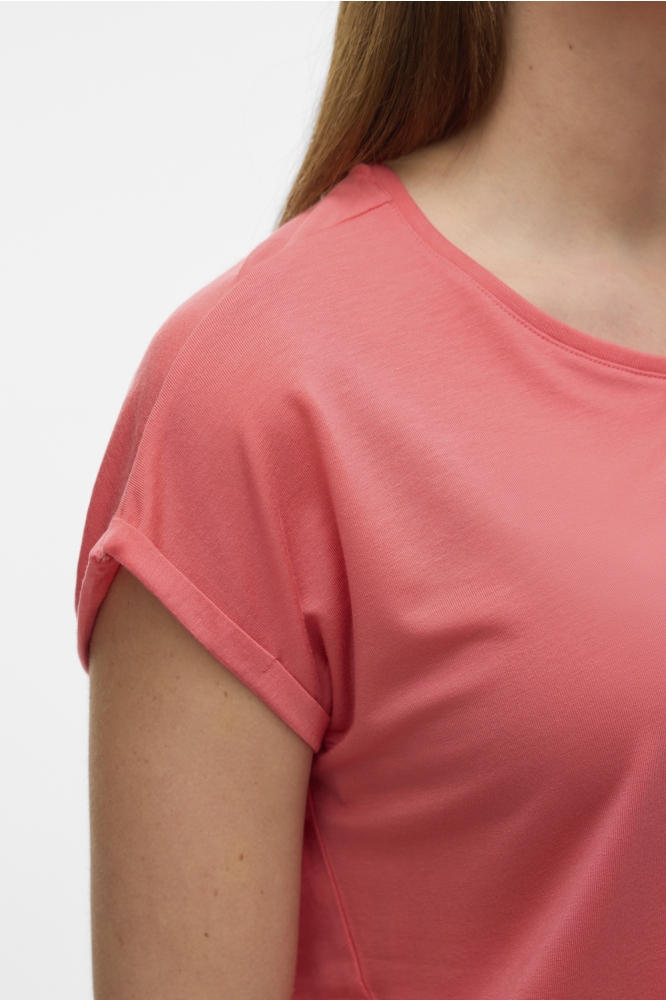 Vero Moda oranje dames t-shirt | Close up