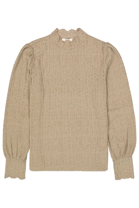 Garcia taupe dames t-shirt | Vooraanzicht