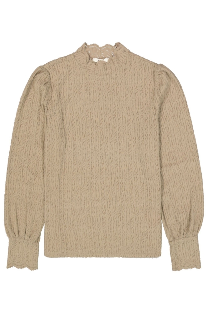 Garcia taupe dames t-shirt | Vooraanzicht