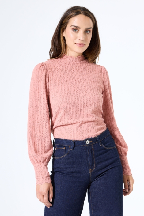 Garcia roze dames t-shirt | Model vooraanzicht