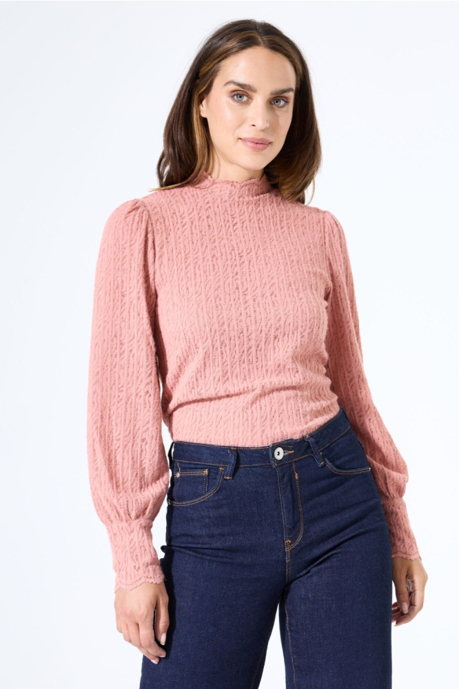 Garcia roze dames t-shirt | Model vooraanzicht