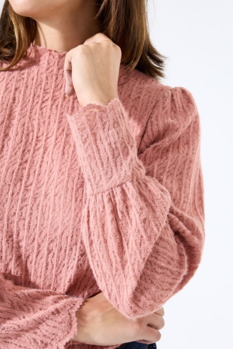 Garcia roze dames t-shirt | Close up