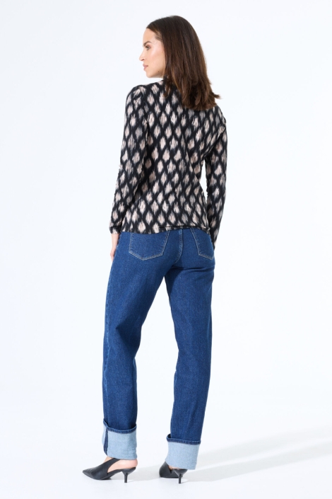 Garcia taupe dames t-shirt | Model achteraanzicht