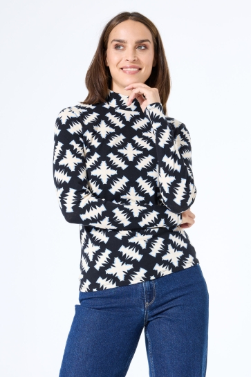 Garcia LONGSLEEVE MET PRINT I50211 60 BLACK