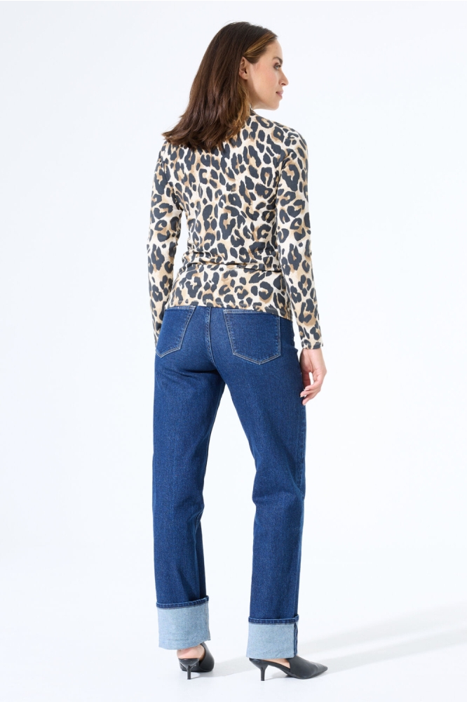 Garcia beige dames t-shirt | Model achteraanzicht