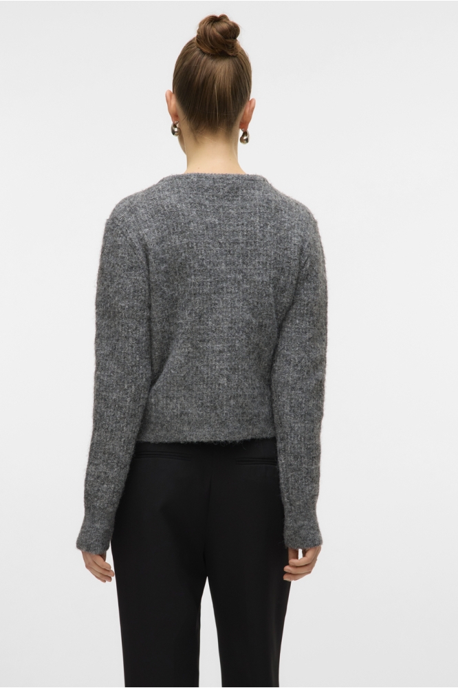 Vero Moda grijze dames vest | Model achteraanzicht