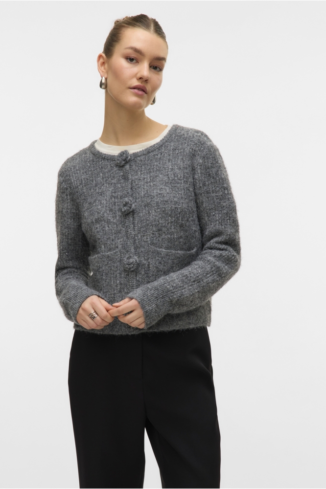 Vero Moda grijze dames vest | Model vooraanzicht