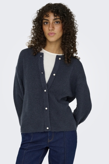 Jacqueline de Yong Vest JDYLUMI LIFE L/S BUTTON CARDIGA KNT 15326819 TOTAL ECLIPSE/MELANGE