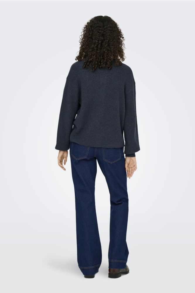 Jacqueline de Yong blauwe dames vest | Model achteraanzicht